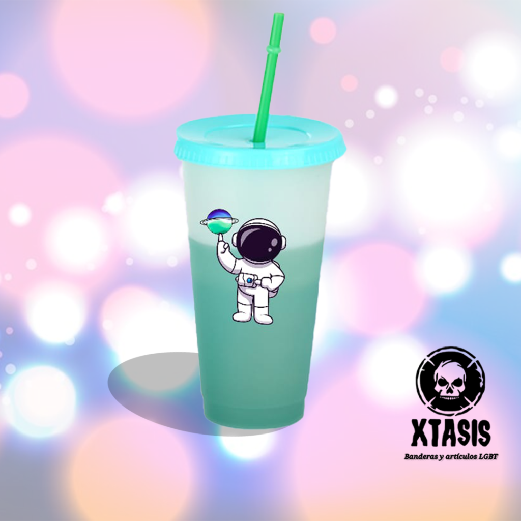 Vaso Mágico Gayman con Popote | Vaso Termocrómico Pride