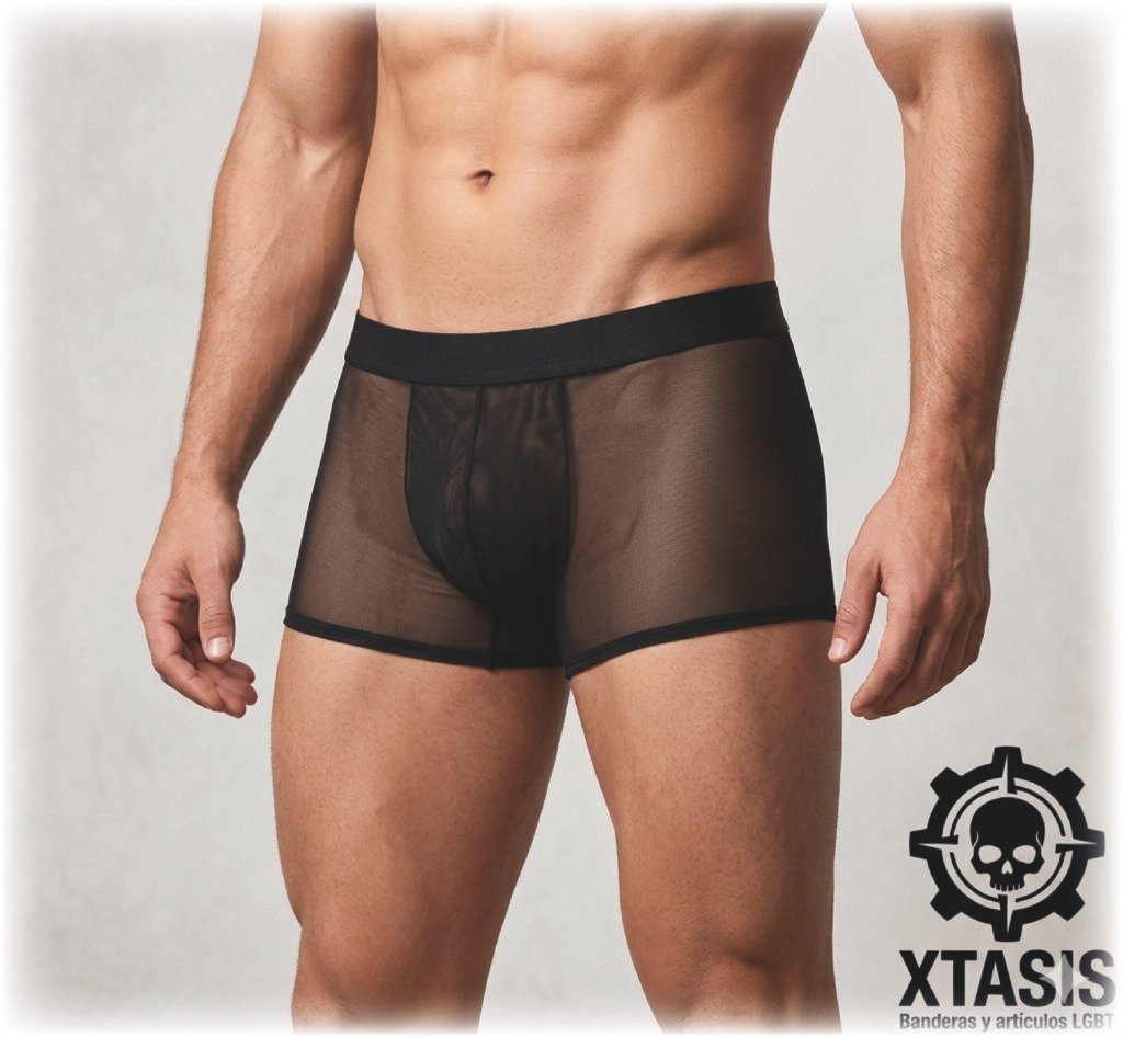 boxer negro de mesh