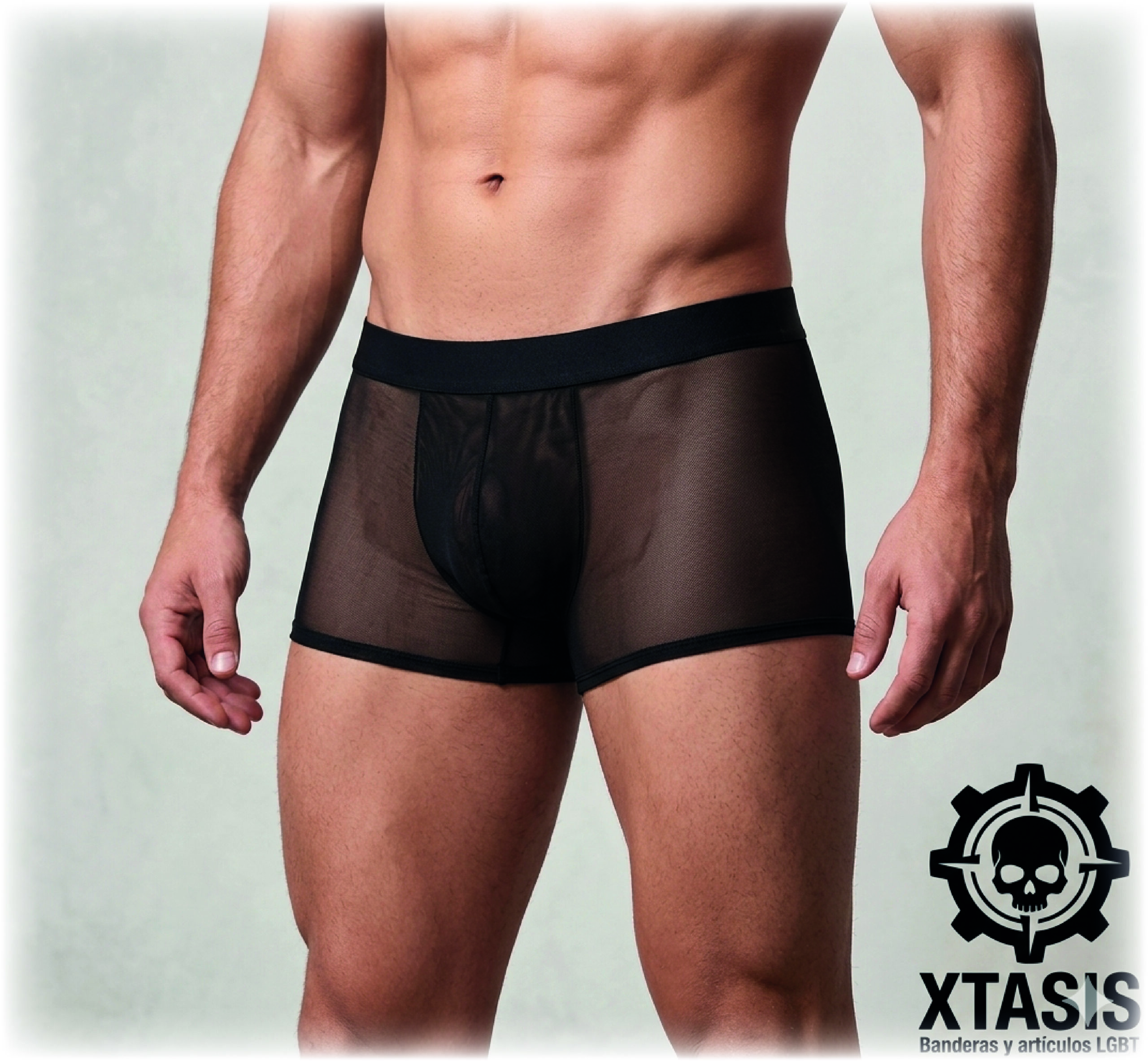 boxer negro de mesh